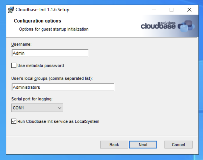 Cloudbase-init install
